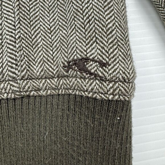 O’Neill Y2K Women’s Wool Blend Herringbone Bomber Jacket M Brown Zip Tweed - Picture 11 of 16
